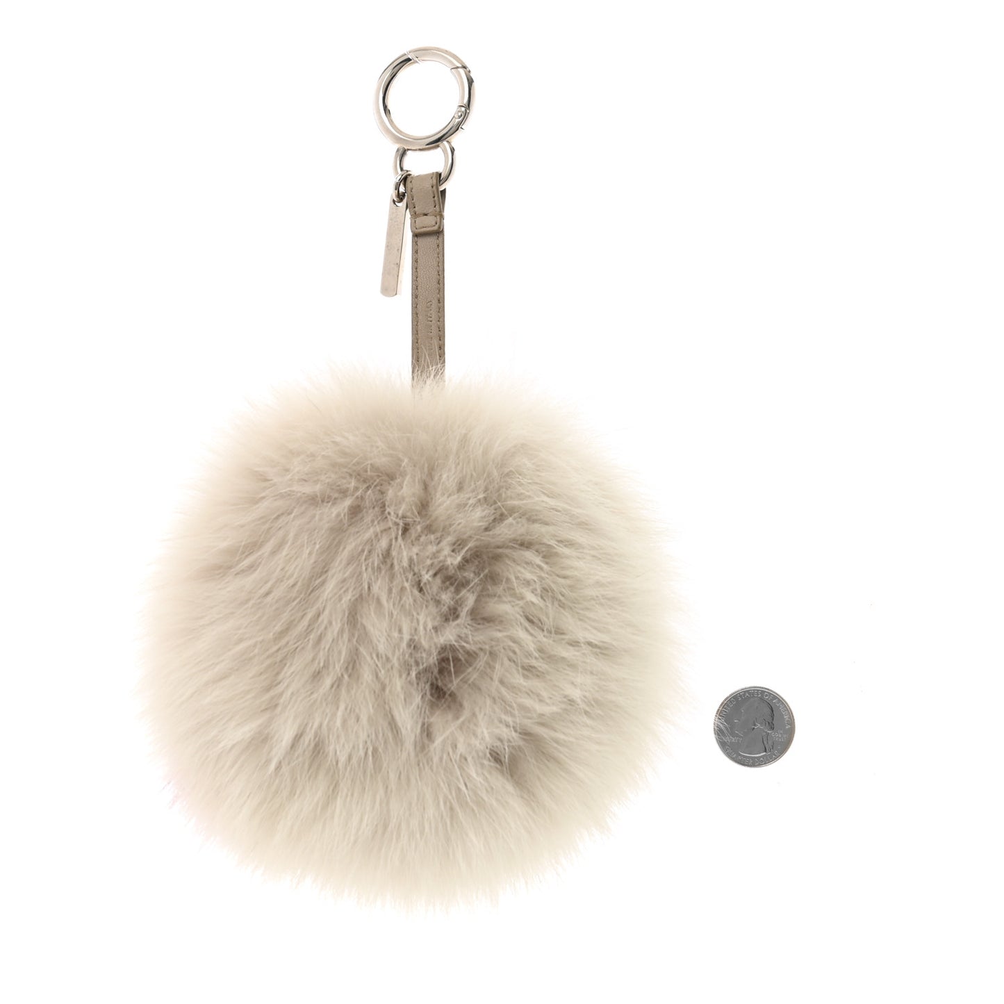 Fox Fur Shiny Nappa Bi-Color Q ABCharm Bag Charm Grey Purple