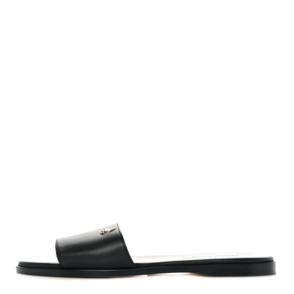 Jimmy Choo Nappa Minea Flat Sandals 37 Black 1 of 8