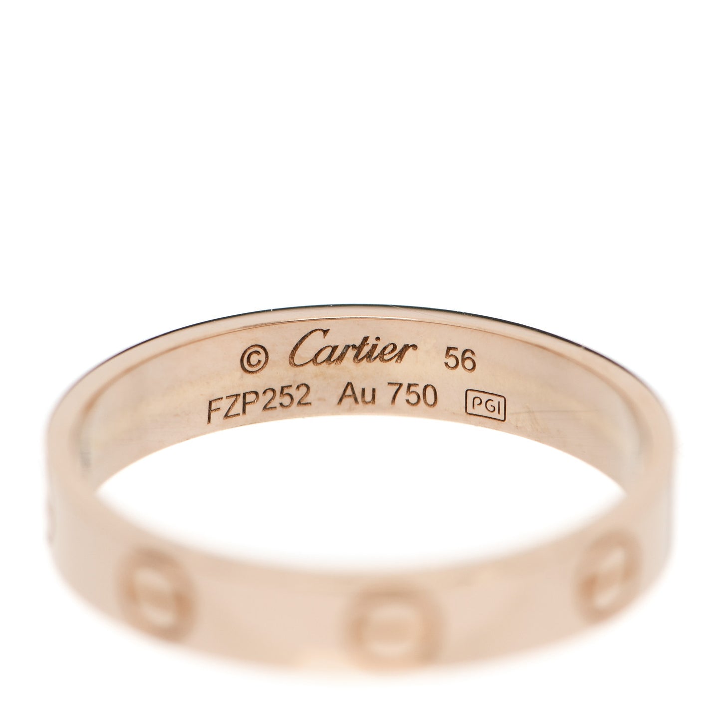 18K Pink Gold 3.5mm LOVE Wedding Band Ring 56 7.75