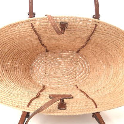 Prada Paglia Vitello Woven Braided Basket Tote Naturale Cognac 4 of 4