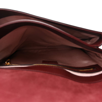 Gucci Suede Medium Arli Flap Shoulder Bag Vintage Bordeaux 5 of 10