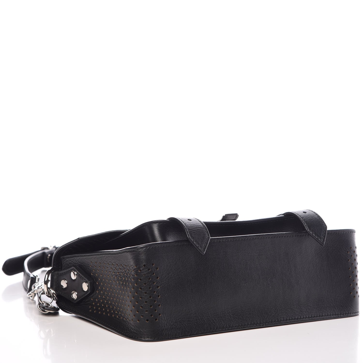 Proenza Schouler Lambskin Perforated Tiny PS1 Satchel Black 3 of 9