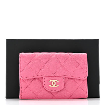 Chanel Caviar Quilted Flap Card Holder Wallet Pink 8 of 8