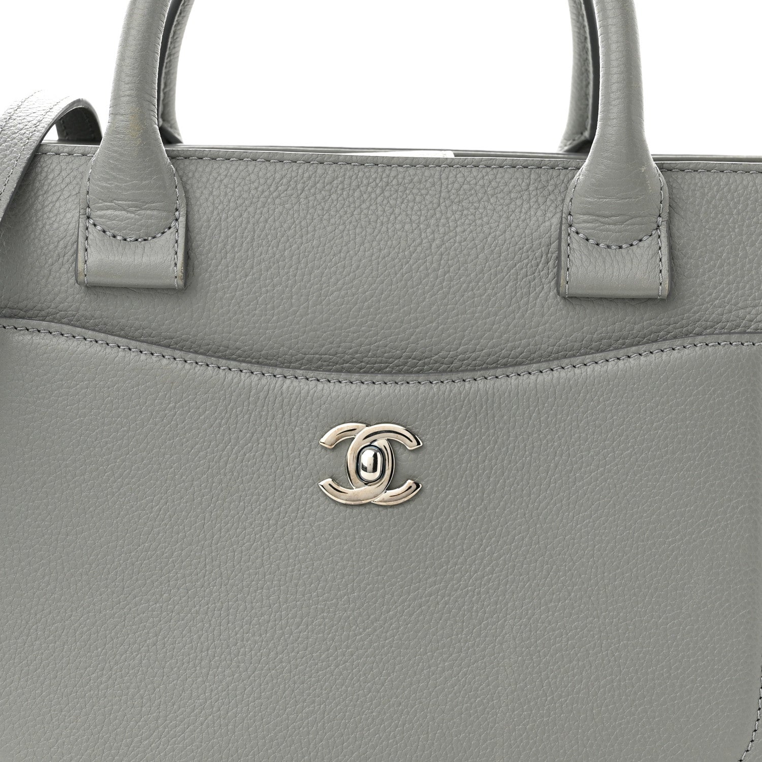 Chanel Grained Calfskin Small Neo Executive Shopper Tote Grey 8 of 14