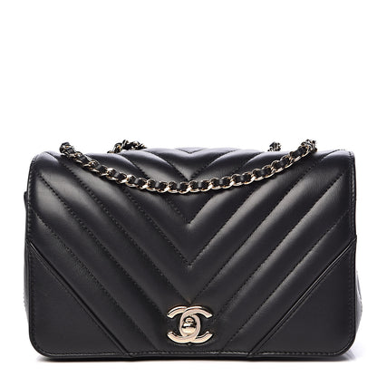 Chanel Calfskin Chevron Quilted Mini Statement Flap Black 1 of 10