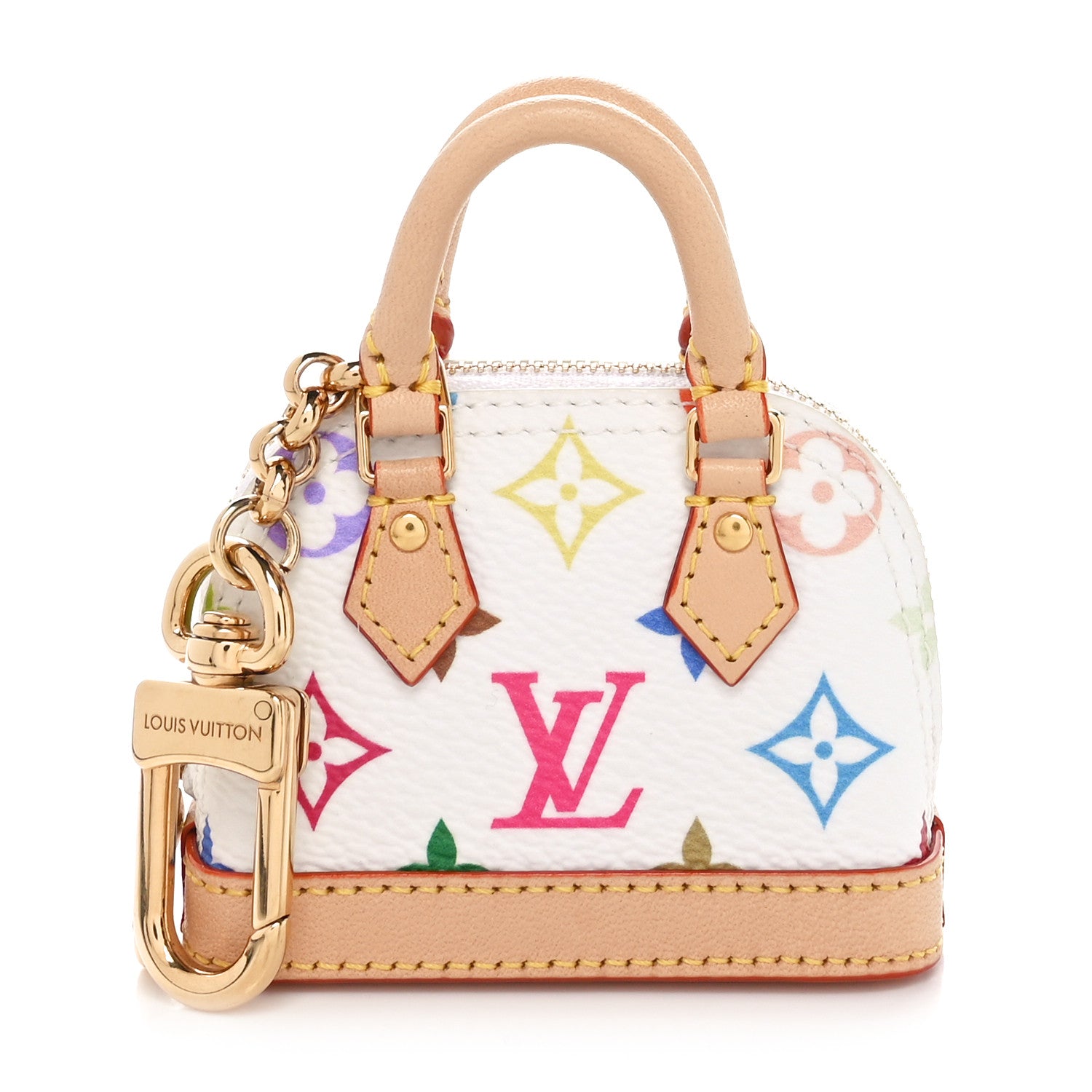 Louis Vuitton LV x TM Monogram Multicolor Micro Alma Bag Charm White 1 of 6