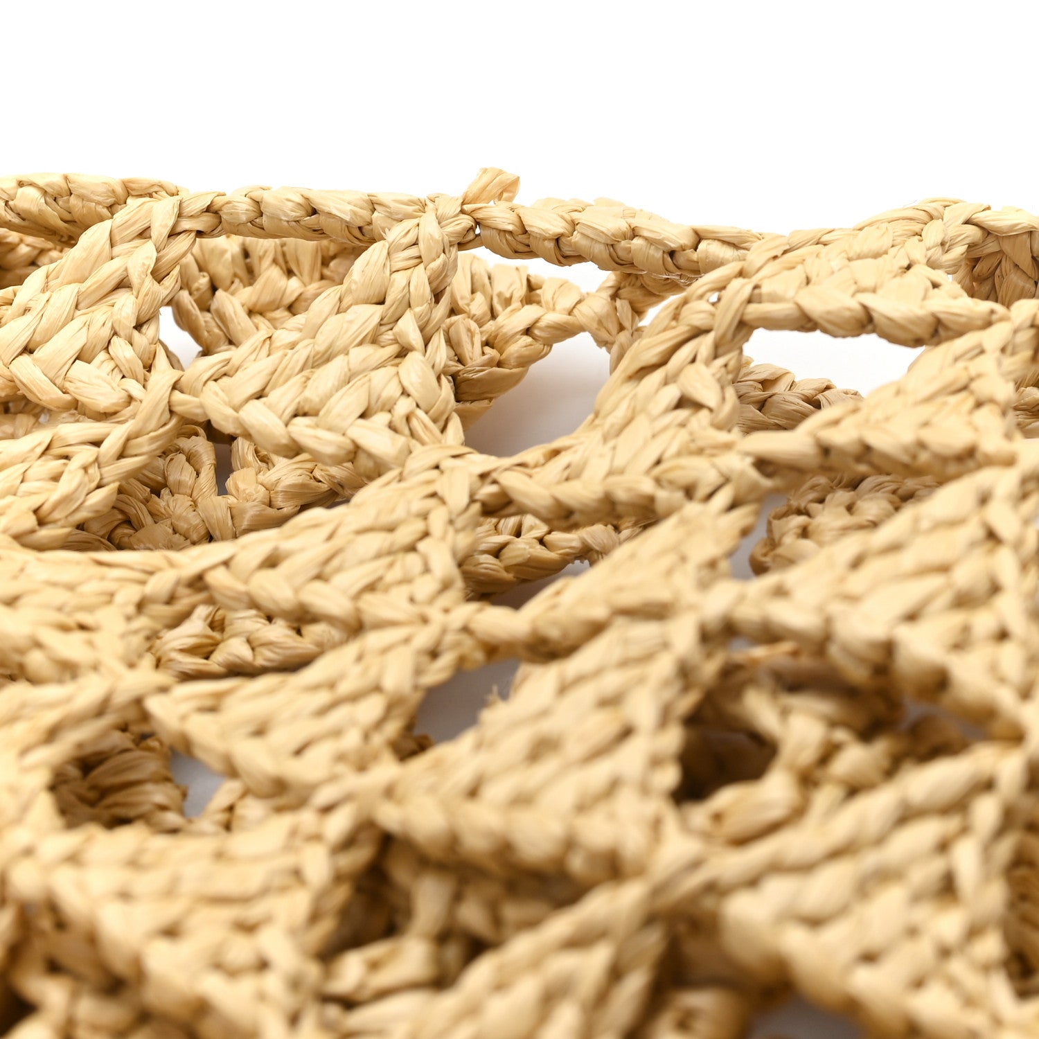 Prada Raffia Effect Crochet Logo Embroidered Bucket Hat M Naturale 9 of 9