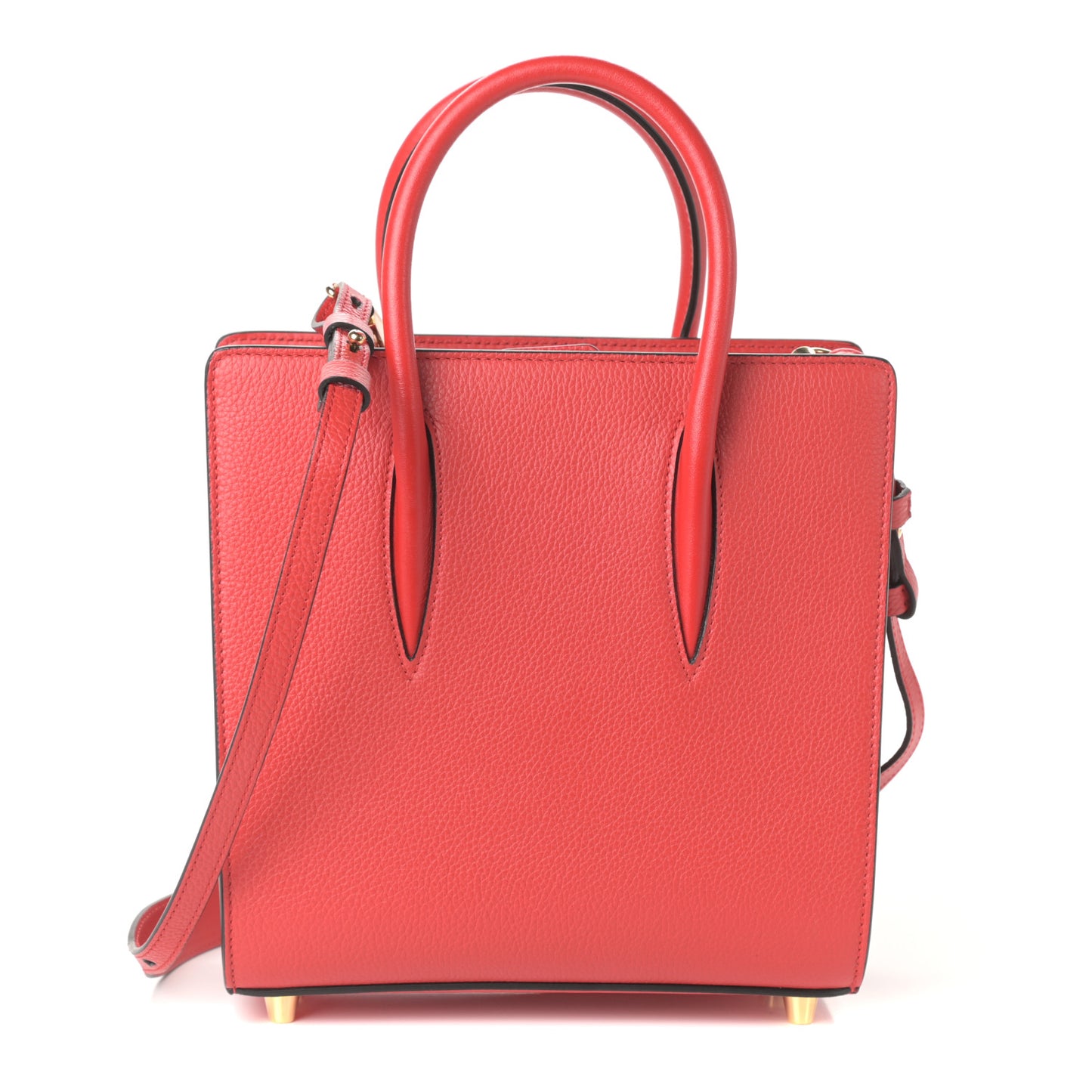 Calfskin Patent Studded Small Paloma Red
