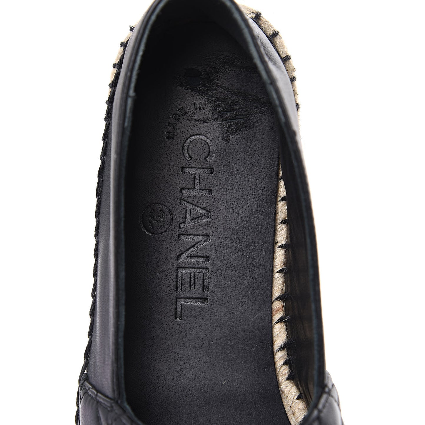 Lambskin Quilted CC Espadrilles 36 Black