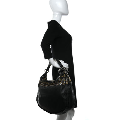Jimmy Choo Smooth Calfskin Star Studded Hobo Bag Black 2 of 10