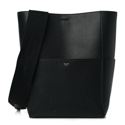 Celine Soft Grained Calfskin Sangle Bucket Bag Black 1 of 11