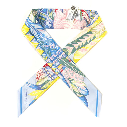Hermes Silk La Danse Pacifique Twilly Bleu Ciel Vert Rose 1 of 3