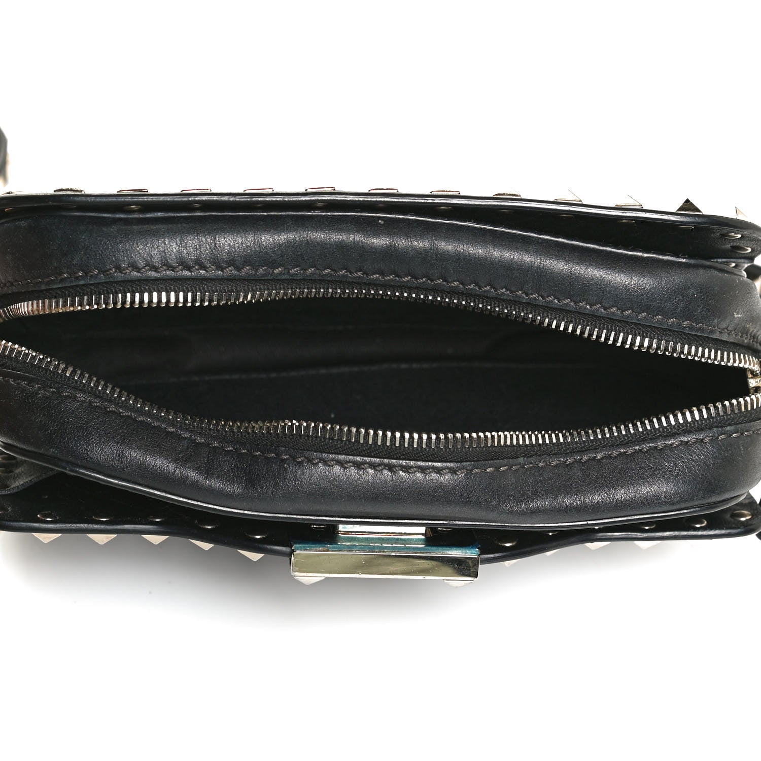 Valentino Garavani Vitello Rockstud Flip Lock Camera Crossbody Bag Black 5 of 12