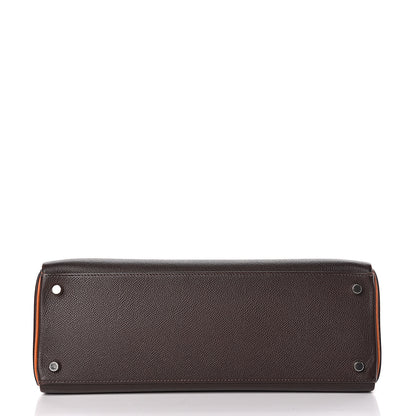 Hermes Epsom Kelly Retourne 32 Chocolate Orange 7 of 46