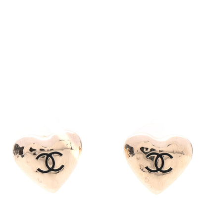 Chanel CC Heart Earrings Gold 1 of 4
