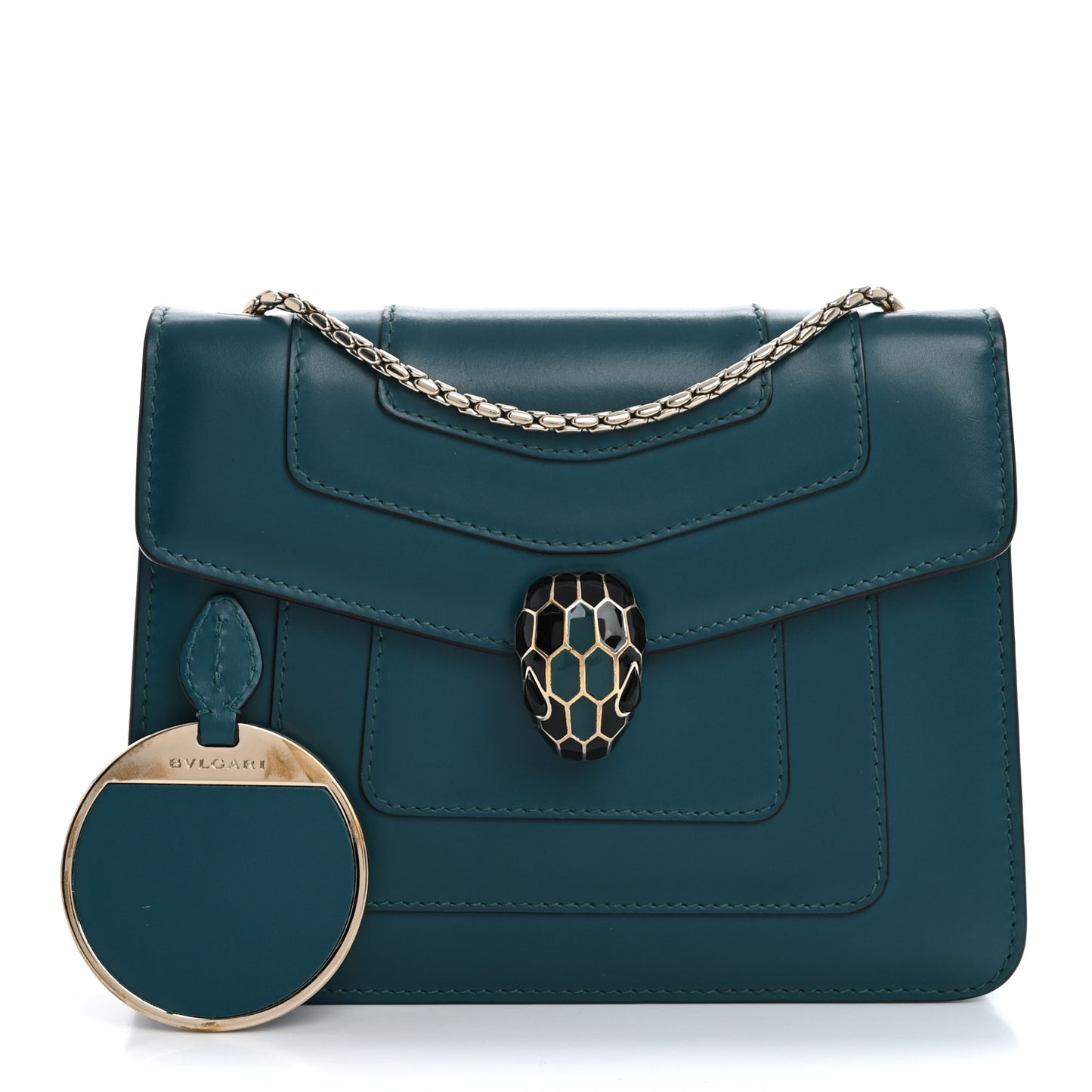 Calfskin Small Serpenti Forever Snake Strap Crossbody Bag Emerald Green