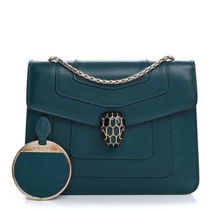 Bulgari Calfskin Small Serpenti Forever Snake Strap Crossbody Bag Emerald Green 3 of 15