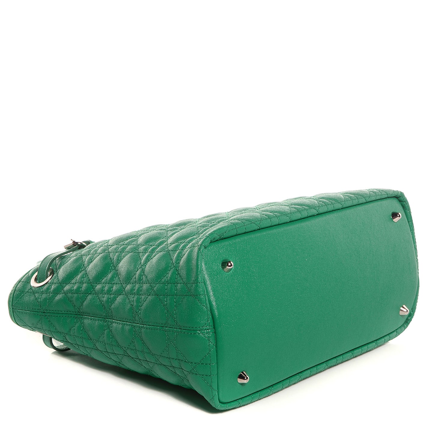 Coated Canvas Cannage Small Panarea Tote Green