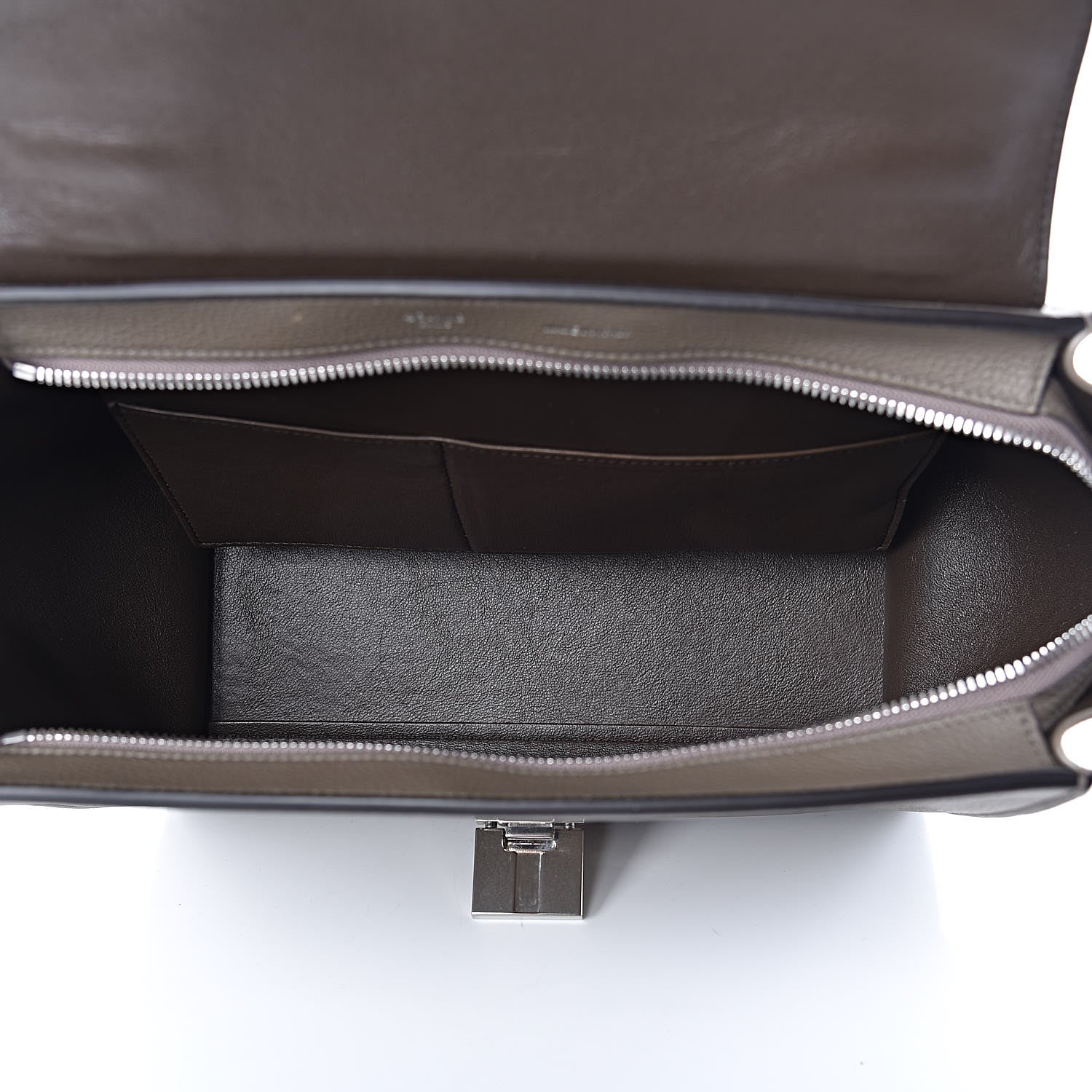 Celine Drummed Calfskin Suede Small Trapeze Souris 5 of 11