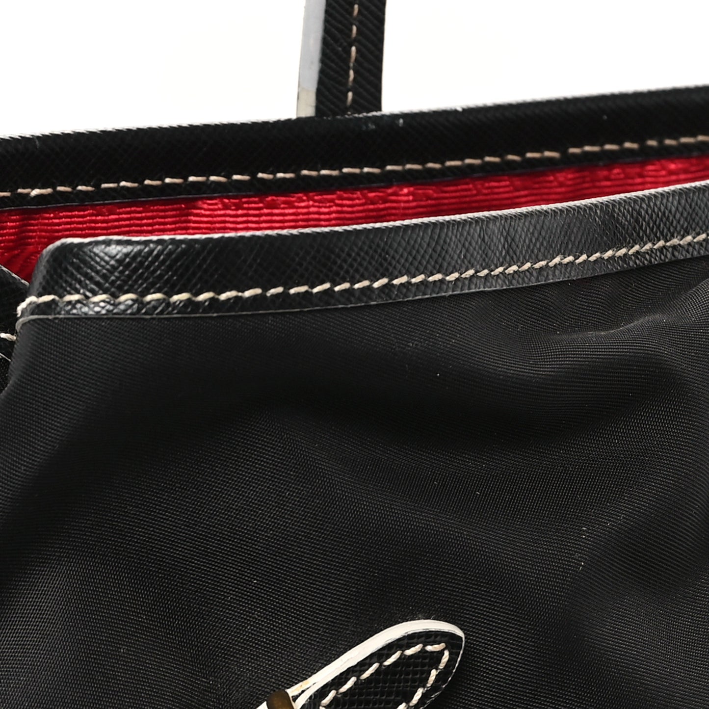 Tessuto Nylon Saffiano Shopping Tote Black
