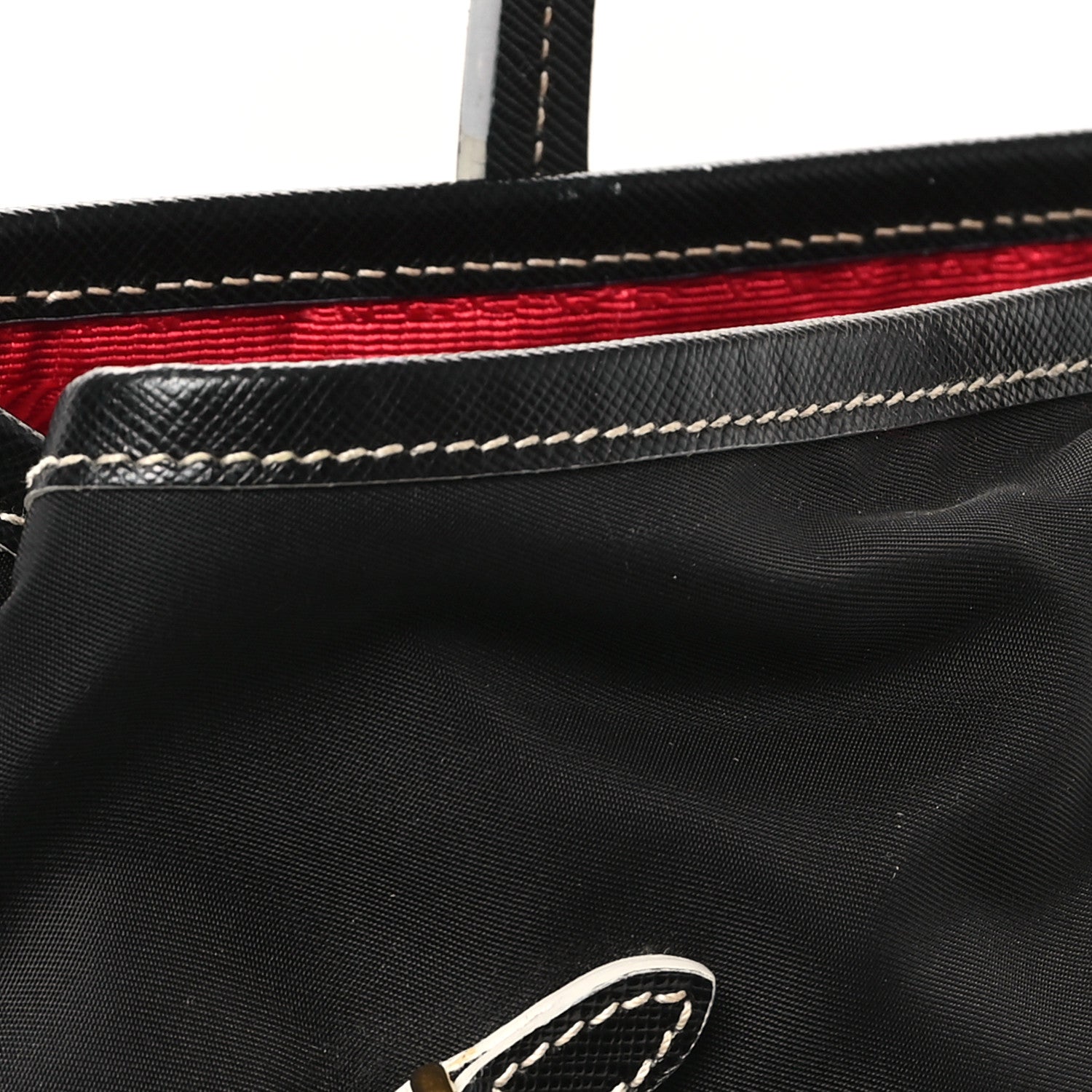 Prada Tessuto Nylon Saffiano Shopping Tote Black 12 of 13