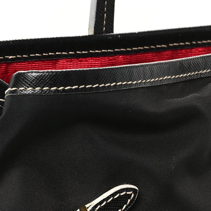 Prada Tessuto Nylon Saffiano Shopping Tote Black 12 of 13