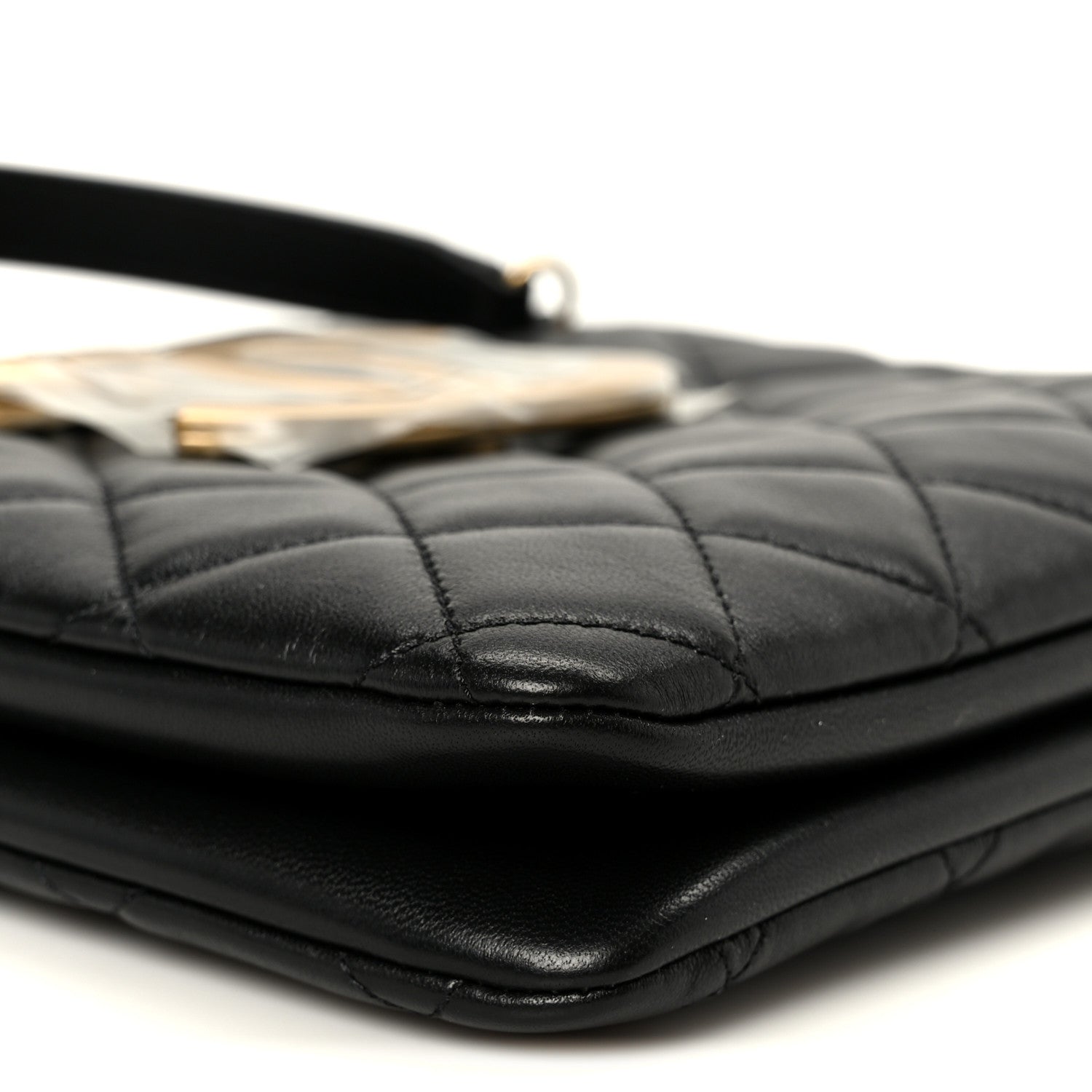 Chanel Lambskin Quilted Giant CC Shoulder Bag Black 9 of 11