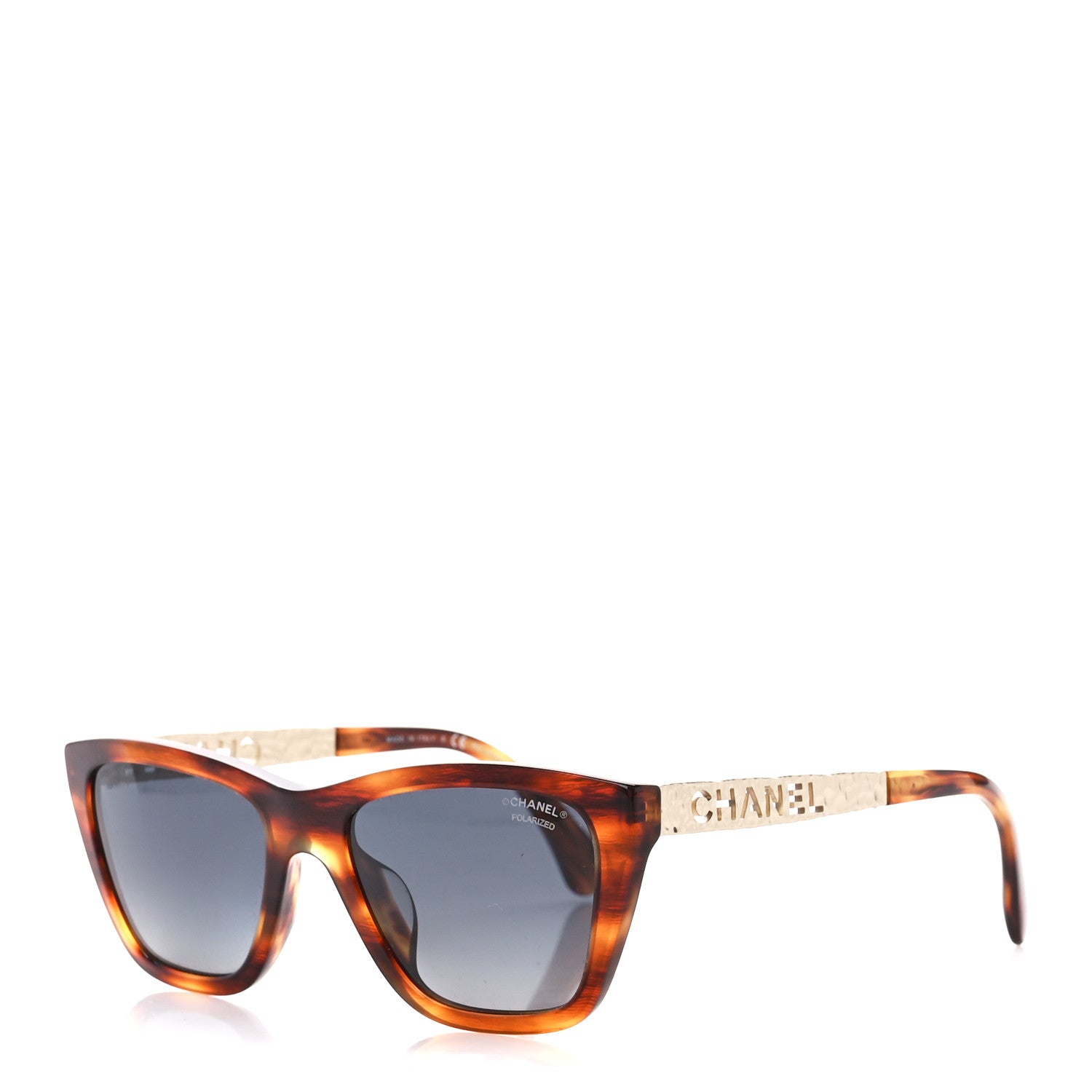 Chanel Acetate Metal Rectangle Sunglasses 5442-A Tortoise 1 of 8
