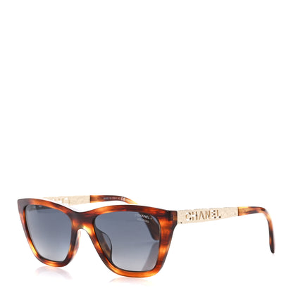 Chanel Acetate Metal Rectangle Sunglasses 5442-A Tortoise 1 of 8