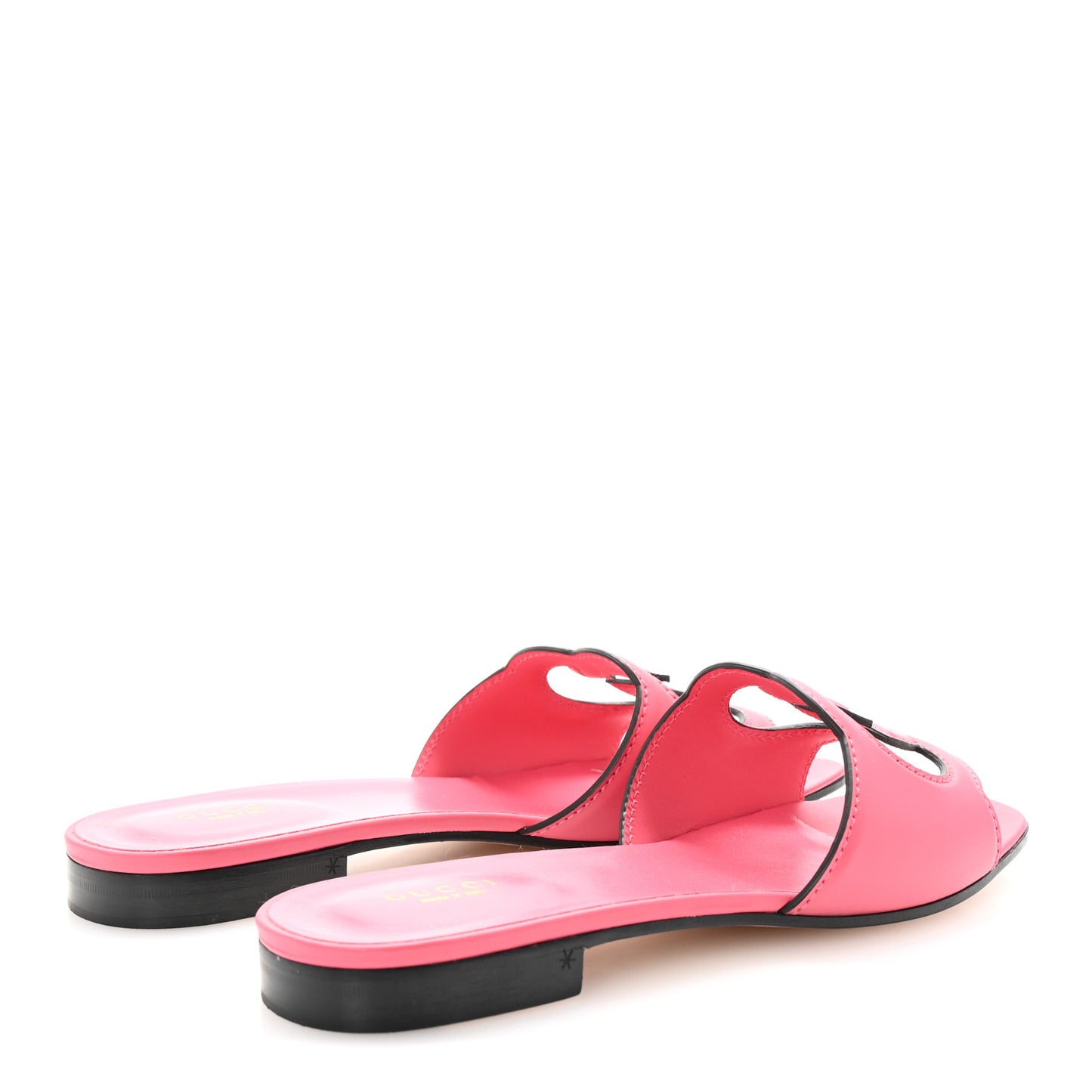 Cosmos Softy Calfskin Interlocking G Cut Out Slide Sandals 40 Rhodamine Pink