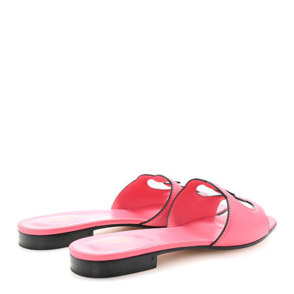 Gucci Cosmos Softy Calfskin Interlocking G Cut Out Slide Sandals 40 Rhodamine Pink 5 of 9
