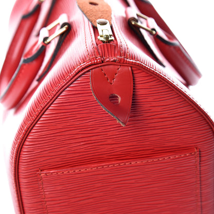 Louis Vuitton Epi Speedy 25 Castillan Red 13 of 15