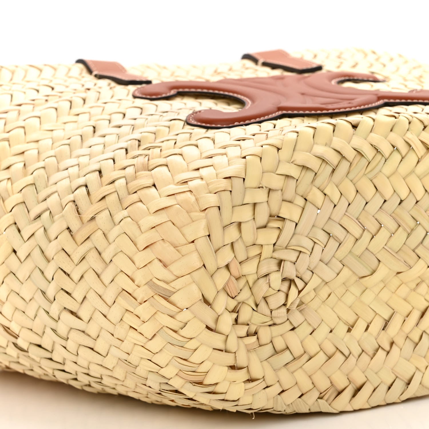 Celine Raffia Calfskin Triomphe Teen Panier Tan 8 of 9