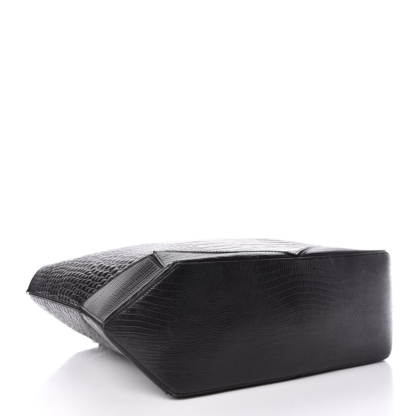 Calfskin Crocodile Embossed Easy Tote Black