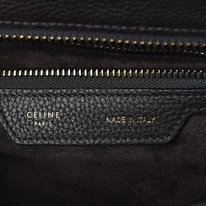 Celine Drummed Calfskin Micro Luggage Black 6 of 9