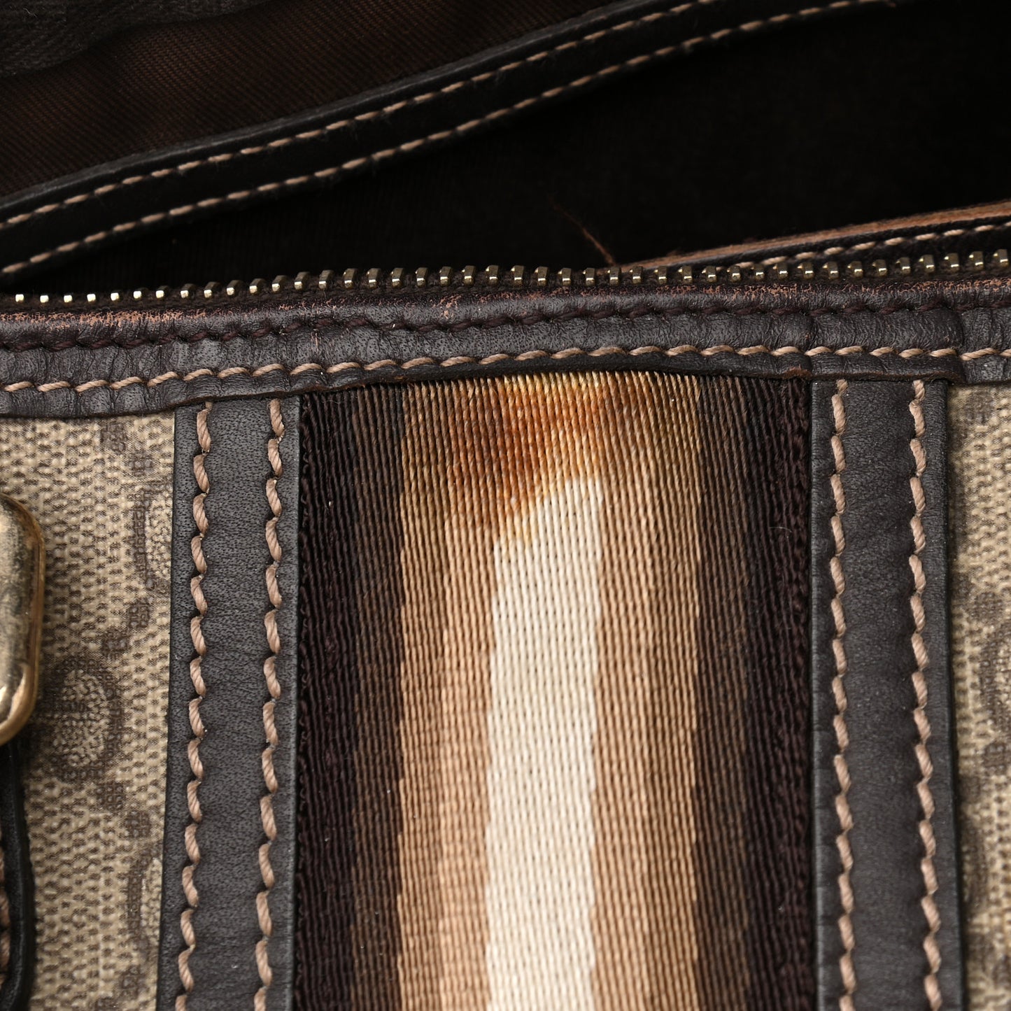 GG Plus Monogram Web Medium Joy Boston Dark Brown