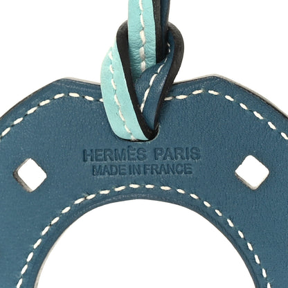 Hermes Swift Paddock Horseshoe Bag Charm Bleu Atoll Colvert 3 of 4