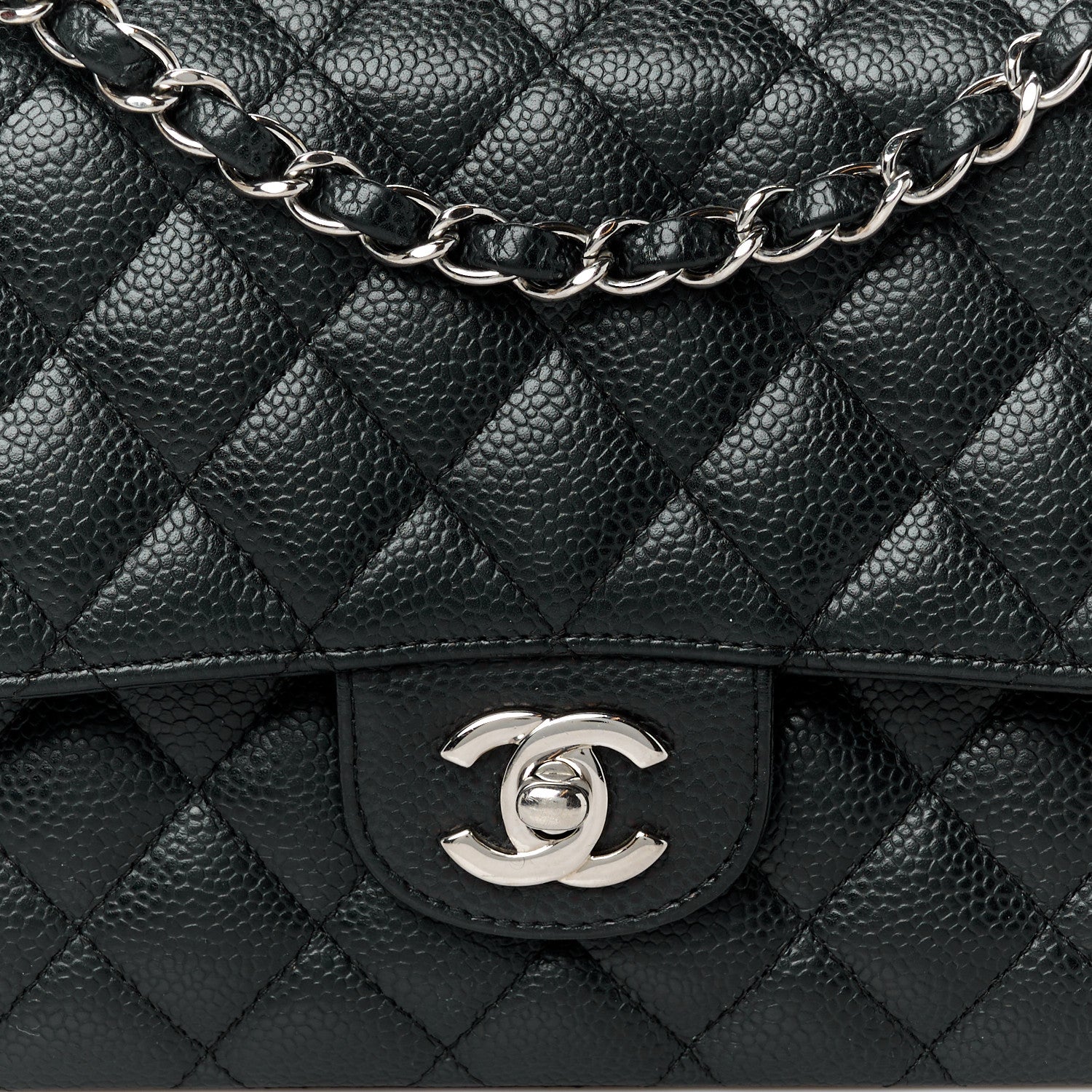 Chanel Caviar Quilted Medium Double Flap Black 9 of 12