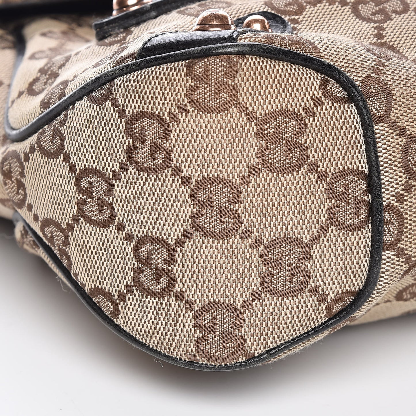 Monogram Horsebit Web Flap Bag Brown Purple