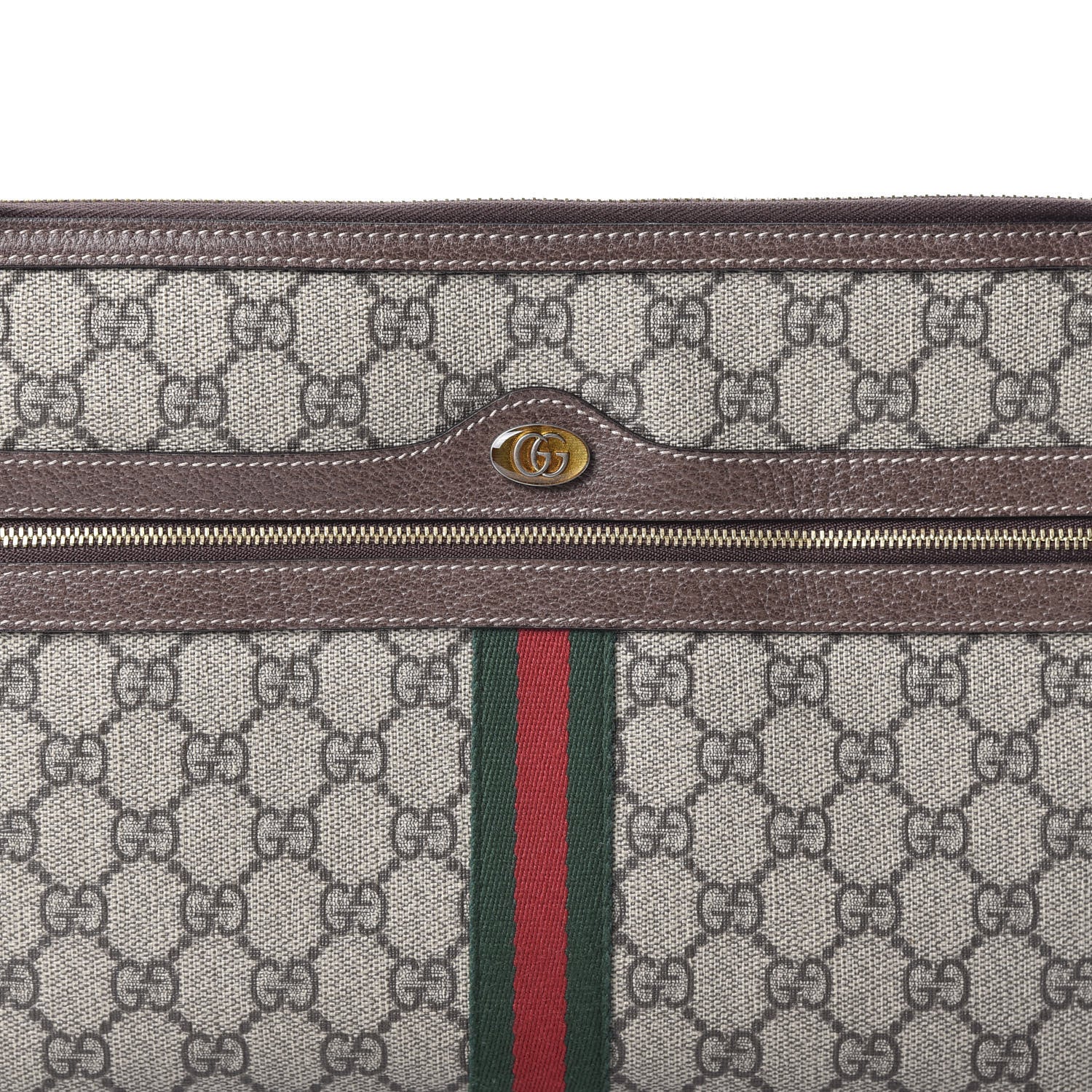 Gucci GG Supreme Monogram Large Ophidia Pouch Clutch Brown 9 of 10