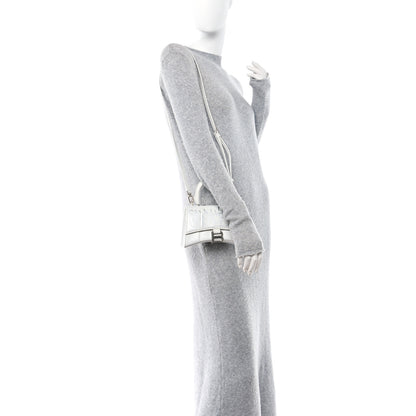 Balenciaga Box Calfskin Graffiti Logo Hourglass Top Handle Bag XS White Light Silver 2 of 11