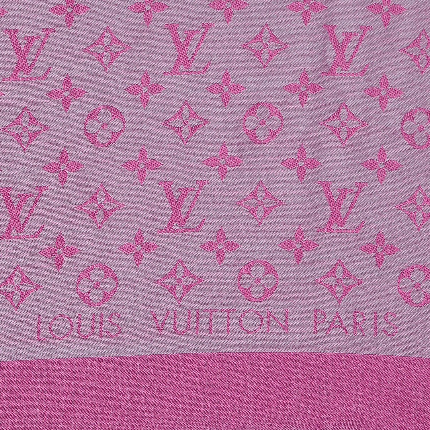 Louis Vuitton Silk Wool Monogram Denim Shawl 3 of 6