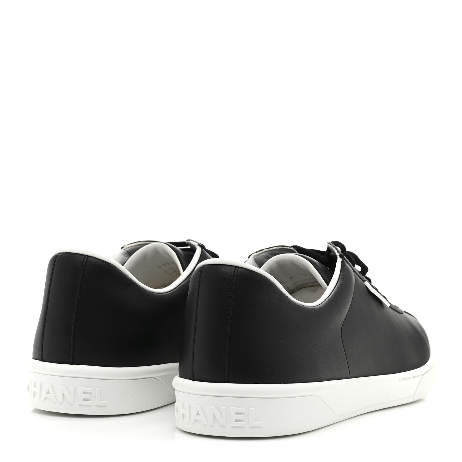 Chanel Calfskin CC Mens Uniform Sneakers 46 Black 5 of 10