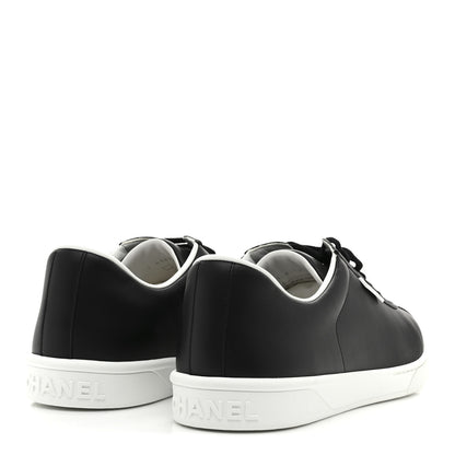 Chanel Calfskin CC Mens Uniform Sneakers 46 Black 5 of 10