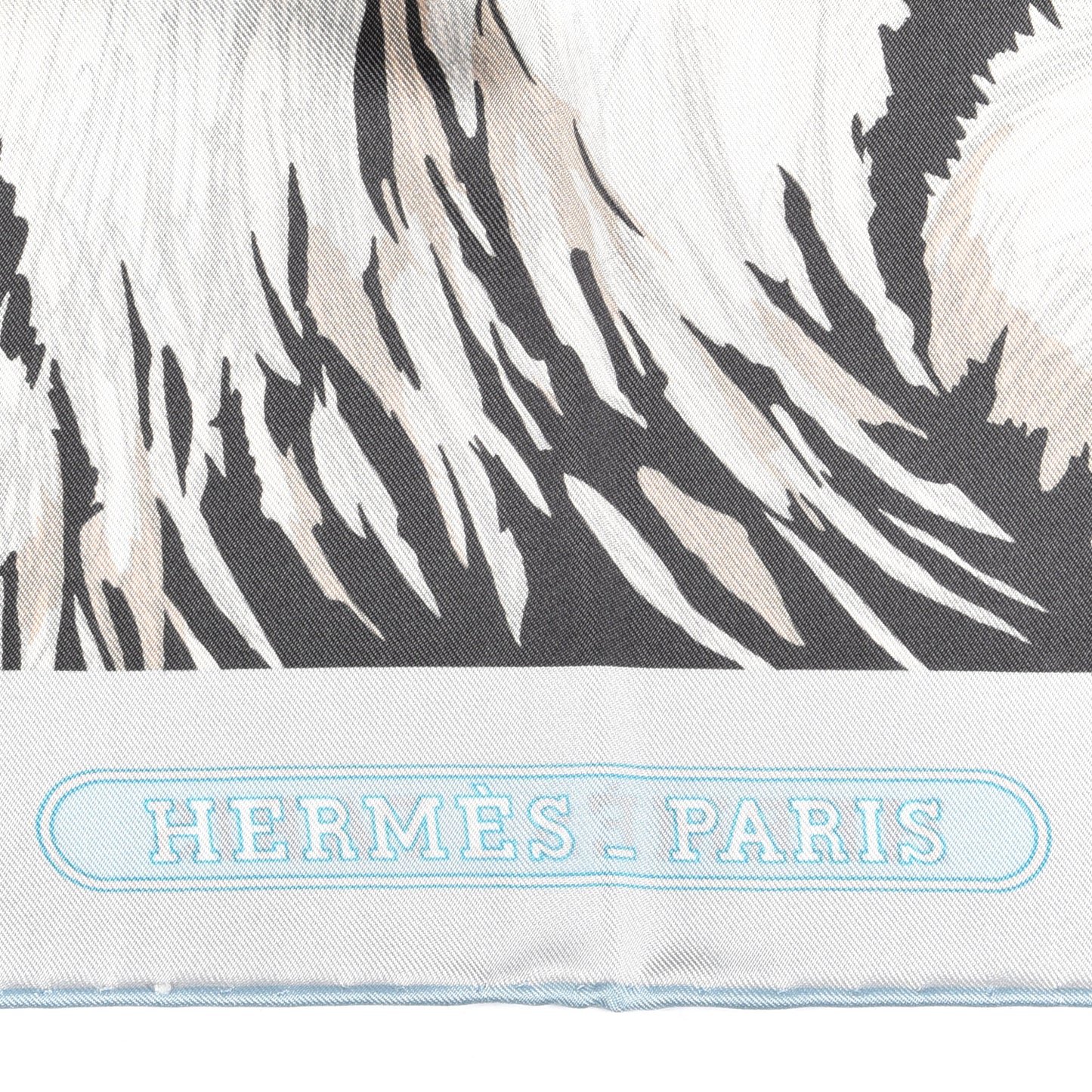 Silk Tigre Royal Double Face Scarf 90 Ciel Multicolor