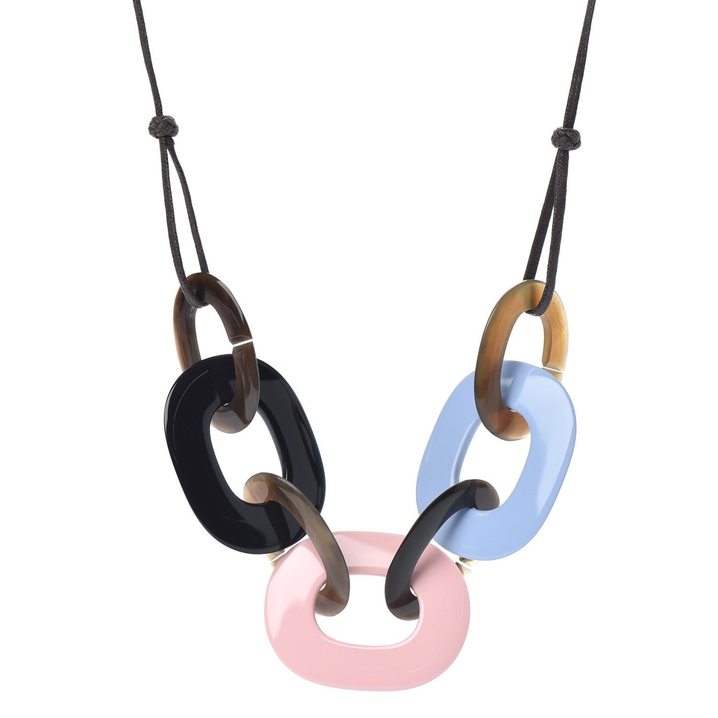 Lacquered Wood Buffalo Horn Karamba Necklace