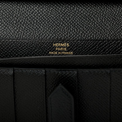 Hermes Epsom Bearn Gusset Wallet Black 6 of 7