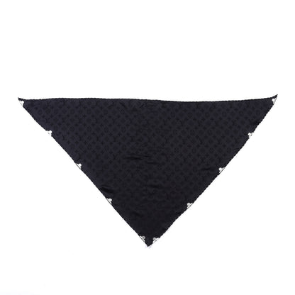 Louis Vuitton Silk Strass Monogram Flower Crown Triangle Scarf Black 1 of 7