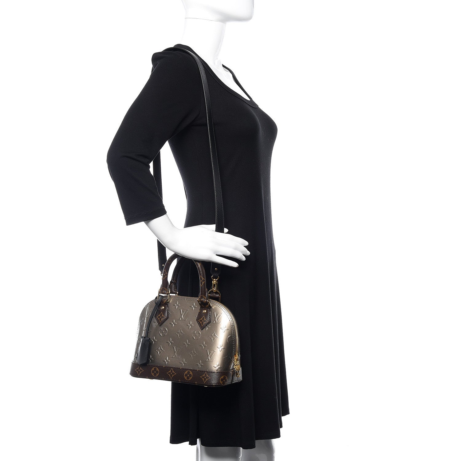 Louis Vuitton Vernis Epi Monogram Alma BB Champagne Metallise 2 of 8