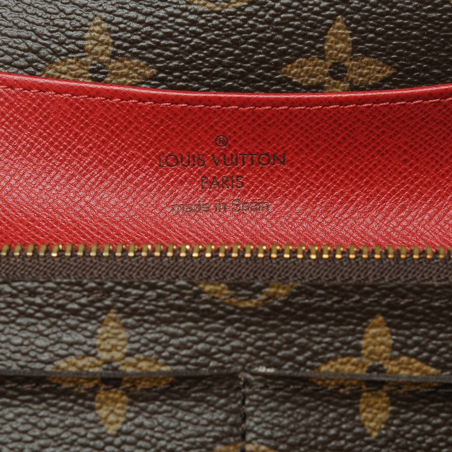 Monogram Emilie Wallet Red